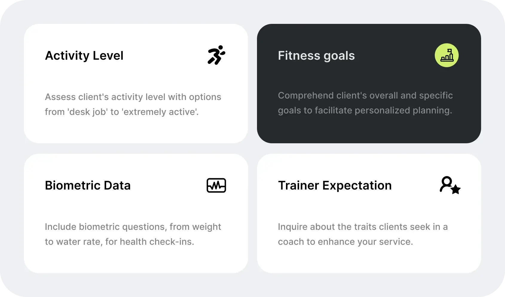 preset fitness questions